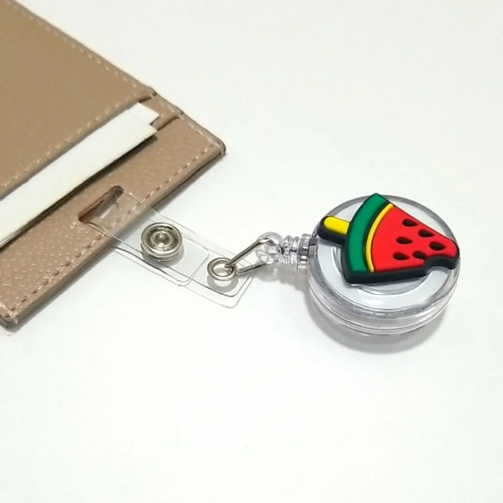 Watermelon Design Retractable Badge Holder Clip on and Snap Closure